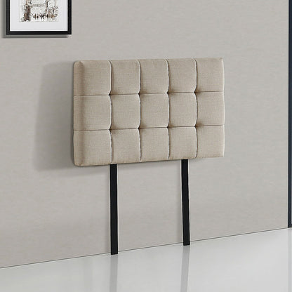 Linen Fabric Single Bed Deluxe Headboard Bedhead - Beige V63-821373