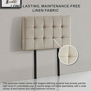 Linen Fabric Single Bed Deluxe Headboard Bedhead - Beige V63-821373