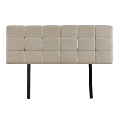 Linen Fabric Double Bed Deluxe Headboard Bedhead - Beige V63-821383
