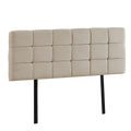 Linen Fabric King Bed Deluxe Headboard Bedhead - Beige V63-821403