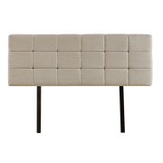 Linen Fabric King Bed Deluxe Headboard Bedhead - Beige V63-821403