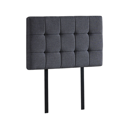 Linen Fabric Single Bed Deluxe Headboard Bedhead - Grey V63-821413