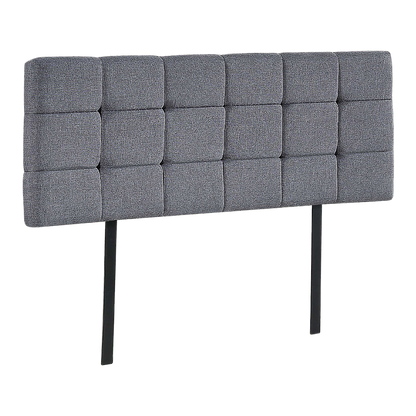 Linen Fabric Double Bed Deluxe Headboard Bedhead - Grey V63-821423