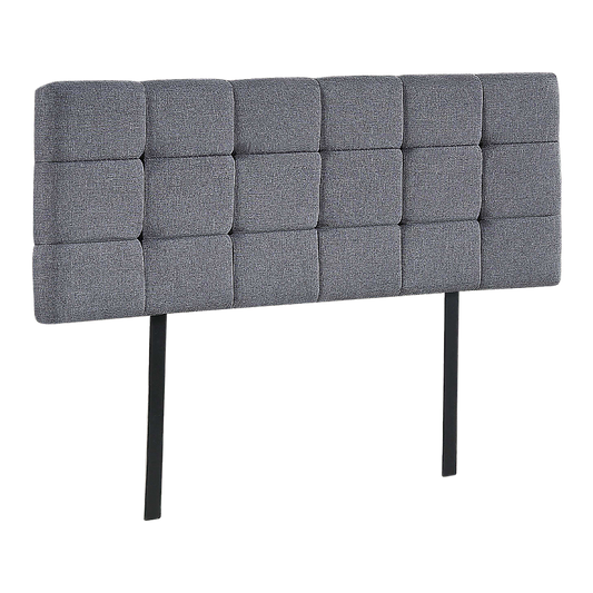 Linen Fabric Double Bed Deluxe Headboard Bedhead - Grey V63-821423