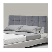 Linen Fabric Queen Bed Deluxe Headboard Bedhead - Grey V63-821433