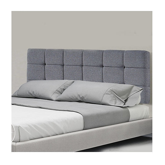 Linen Fabric Queen Bed Deluxe Headboard Bedhead - Grey V63-821433