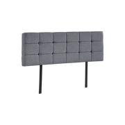 Linen Fabric Queen Bed Deluxe Headboard Bedhead - Grey V63-821433