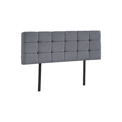 Linen Fabric Queen Bed Deluxe Headboard Bedhead - Grey V63-821433