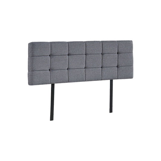 Linen Fabric Queen Bed Deluxe Headboard Bedhead - Grey V63-821433