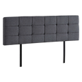 Linen Fabric King Bed Deluxe Headboard Bedhead - Grey V63-821443