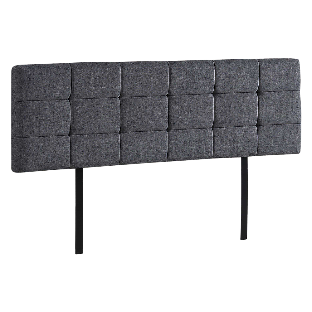 Linen Fabric King Bed Deluxe Headboard Bedhead - Grey V63-821443