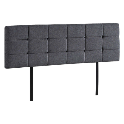 Linen Fabric King Bed Deluxe Headboard Bedhead - Grey V63-821443