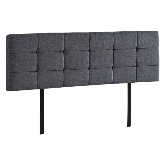 Linen Fabric King Bed Deluxe Headboard Bedhead - Grey V63-821443
