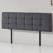 Linen Fabric King Bed Deluxe Headboard Bedhead - Grey V63-821443