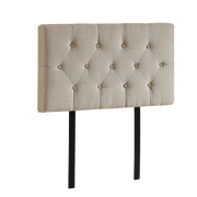 Linen Fabric Single Bed Deluxe Headboard Bedhead - Beige V63-821453