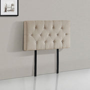 Linen Fabric Single Bed Deluxe Headboard Bedhead - Beige V63-821453