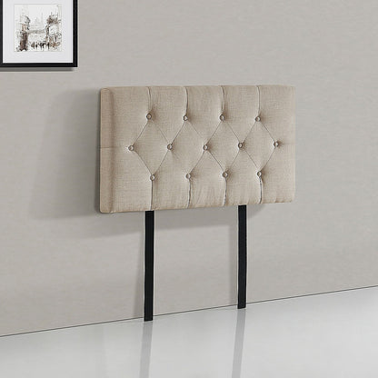 Linen Fabric Single Bed Deluxe Headboard Bedhead - Beige V63-821453