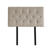 Linen Fabric Single Bed Deluxe Headboard Bedhead - Beige V63-821453