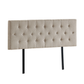 Linen Fabric Queen Bed Deluxe Headboard Bedhead - Beige V63-821473
