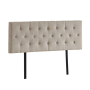Linen Fabric Queen Bed Deluxe Headboard Bedhead - Beige V63-821473