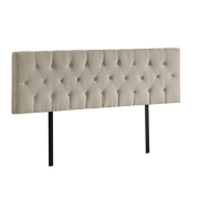 Linen Fabric King Bed Deluxe Headboard Bedhead - Beige V63-821483
