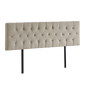 Linen Fabric King Bed Deluxe Headboard Bedhead - Beige V63-821483