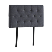 Linen Fabric Single Bed Deluxe Headboard Bedhead - Grey V63-821493