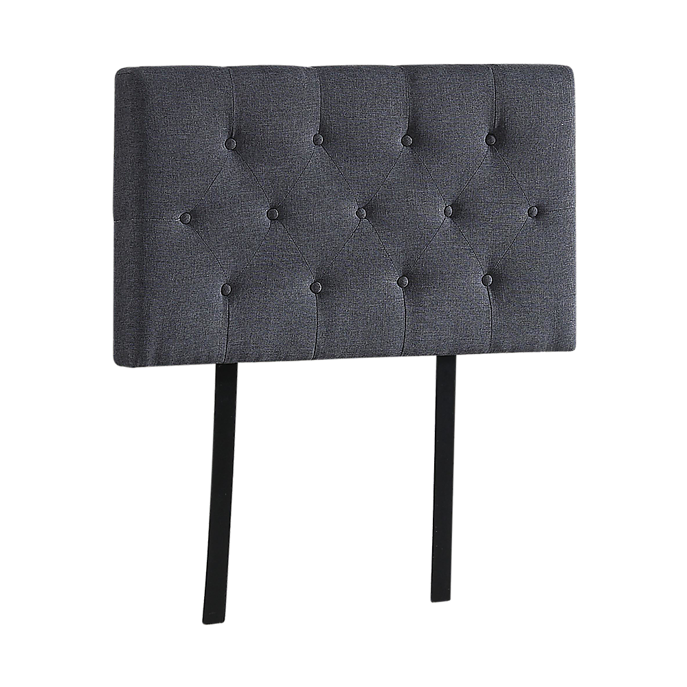 Linen Fabric Single Bed Deluxe Headboard Bedhead - Grey V63-821493