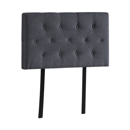 Linen Fabric Single Bed Deluxe Headboard Bedhead - Grey V63-821493