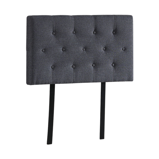 Linen Fabric Single Bed Deluxe Headboard Bedhead - Grey V63-821493