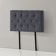 Linen Fabric Single Bed Deluxe Headboard Bedhead - Grey V63-821493