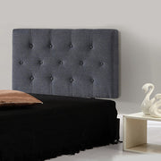 Linen Fabric Single Bed Deluxe Headboard Bedhead - Grey V63-821493