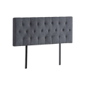 Linen Fabric Double Bed Deluxe Headboard Bedhead - Grey V63-821503
