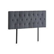 Linen Fabric Double Bed Deluxe Headboard Bedhead - Grey V63-821503