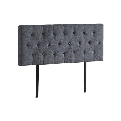 Linen Fabric Double Bed Deluxe Headboard Bedhead - Grey V63-821503