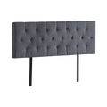 Linen Fabric Queen Bed Deluxe Headboard Bedhead - Grey V63-821513