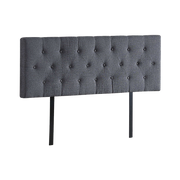 Linen Fabric Queen Bed Deluxe Headboard Bedhead - Grey V63-821513