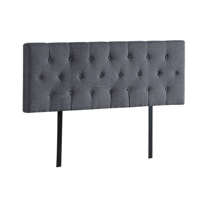 Linen Fabric Queen Bed Deluxe Headboard Bedhead - Grey V63-821513