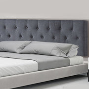 Linen Fabric Queen Bed Deluxe Headboard Bedhead - Grey V63-821513