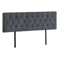 Linen Fabric King Bed Deluxe Headboard Bedhead - Grey V63-821523