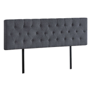 Linen Fabric King Bed Deluxe Headboard Bedhead - Grey V63-821523