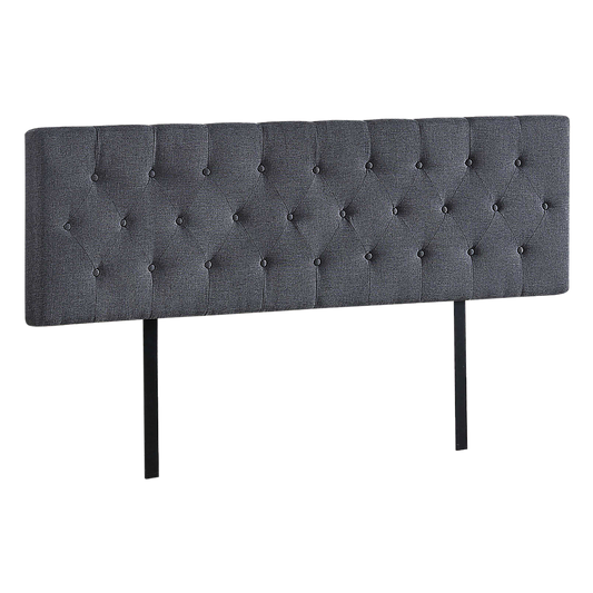 Linen Fabric King Bed Deluxe Headboard Bedhead - Grey V63-821523