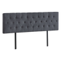 Linen Fabric King Bed Deluxe Headboard Bedhead - Grey V63-821523