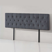 Linen Fabric King Bed Deluxe Headboard Bedhead - Grey V63-821523