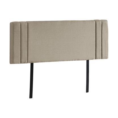 Linen Fabric Double Bed Deluxe Headboard Bedhead - Beige V63-821543