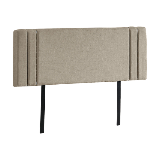 Linen Fabric Double Bed Deluxe Headboard Bedhead - Beige V63-821543