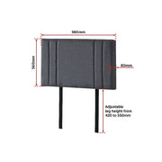 Linen Fabric Single Bed Deluxe Headboard Bedhead - Grey V63-821573