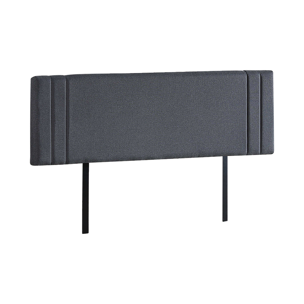 Linen Fabric King Bed Deluxe Headboard Bedhead - Grey V63-821583