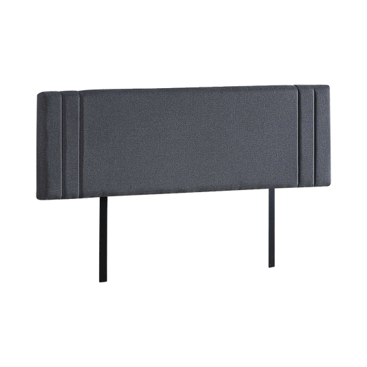 Linen Fabric King Bed Deluxe Headboard Bedhead - Grey V63-821583