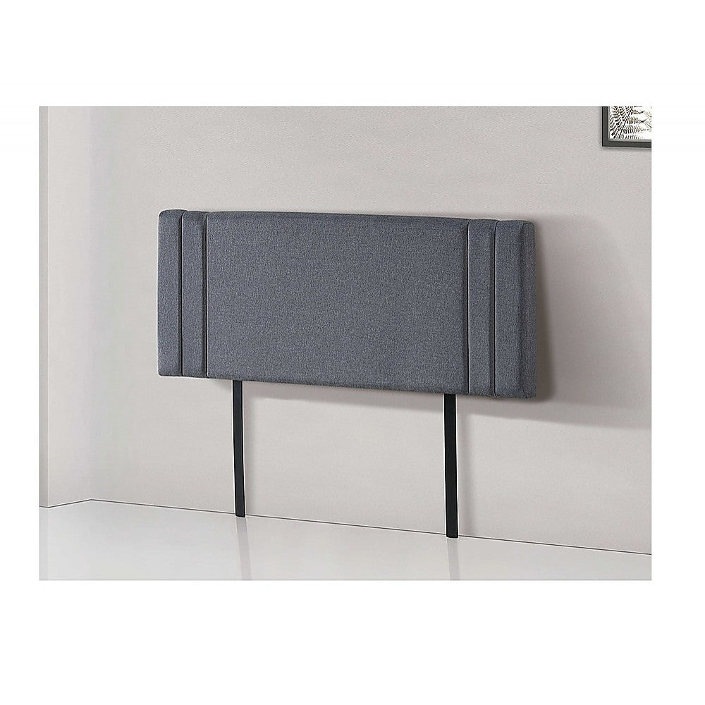 Linen Fabric Double Bed Deluxe Headboard Bedhead - Grey V63-821593
